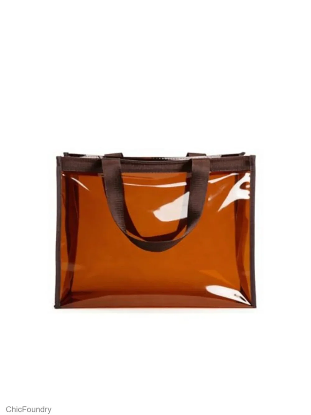 Clear Jelly Tote Bag Waterproof PVC Shoulder Handbag Beach Summer